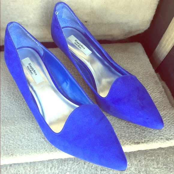 royal blue kitten heel shoes